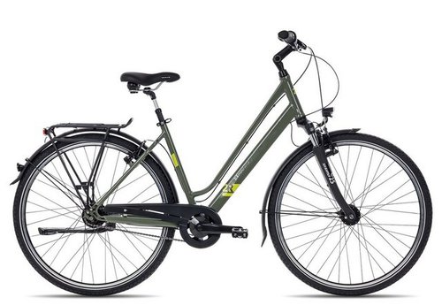 2r Manufaktur Trekkingrad TRX8 Trapez 2023, 8 Gang Shimano Nexus 8 SG-C6001-8C Rücktritt Schaltwerk, Nabenschaltung Rücktritt, Trekkingrad 28 Zoll grün
