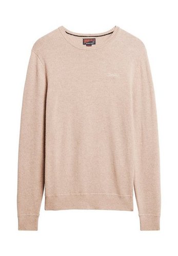 Superdry Sweater Herren Pullover ESSENTIAL SLIM FIT CREW JUMPER Birch Brown