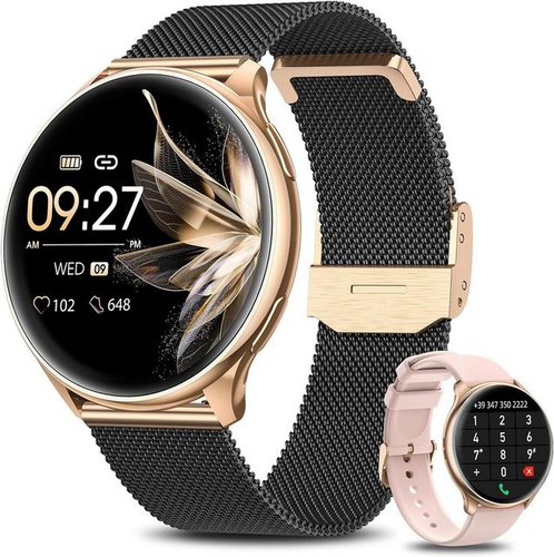 Banlvs Smartwatch 1 32 Zoll Android iOS Damen Always On Display IP68 Wasserdichter Armbanduhr mit Herzfrequenz