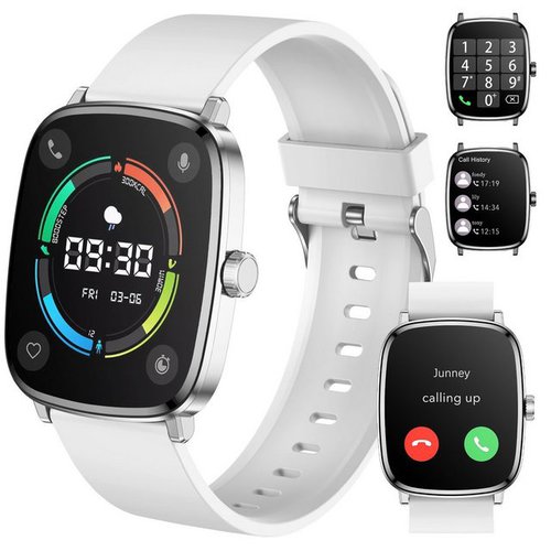 Tisoutec Smartwatch Damen Herren(2.01"AMOLED-Display,IP68 Wasserdicht) Smartwatch (Fitnessuhr mit Telefonfunktion/WhatsApp Notiz,Smartwatch Fitness Tracker Uhr IP67 Wasserdicht,2,01" HD Voll Touchscreen Fitnessuhr Tracker mit Blutsauerstoff/Pulsmesser/Sportuhr/Schrittzähler/Schlafmonitor Aktivitätstracker usw für iOS/Android cm), Pulsmesser Schrittzähler Schlafmonitor Aktivitätstracker