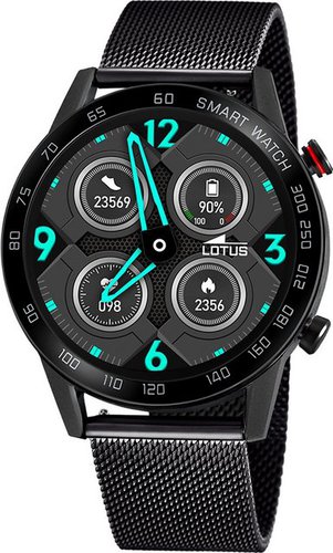 Lotus Herrenuhr Smartwatch Smartwatch Smartwatch (kompatibel ab Android 5.1+ und IOS 8.0), Digital, Herren Smartwatch rund, groß (ca. 45mm), Edelstahl