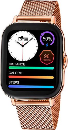 Lotus Damenuhr Smartwatch Smartwatch Smartwatch (kompatibel ab Android 5.1+ und IOS 8.0), Digital, Damen Smartwatch eckig/abgerundet, groß (ca. 44mm), Edelstahl