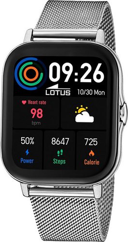 Lotus Herrenuhr Smartwatch Smartwatch Smartwatch (kompatibel ab Android 5.1+ und IOS 8.0), Digital, Herren Smartwatch eckig/abgerundet, groß (ca. 44mm), Edelstahl