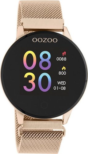 Oozoo Damen Armbanduhr Smartwatches Smartwatch (kompatibel ab Android 5.1+ und IOS 8.0), Multifunktionsuhr, Damenuhr rund, groß (ca. 43mm) Metallarmband, Fashion-Style