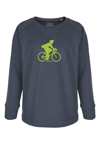 Elkline Sweatshirt Two Wheels Bike Brust Print
