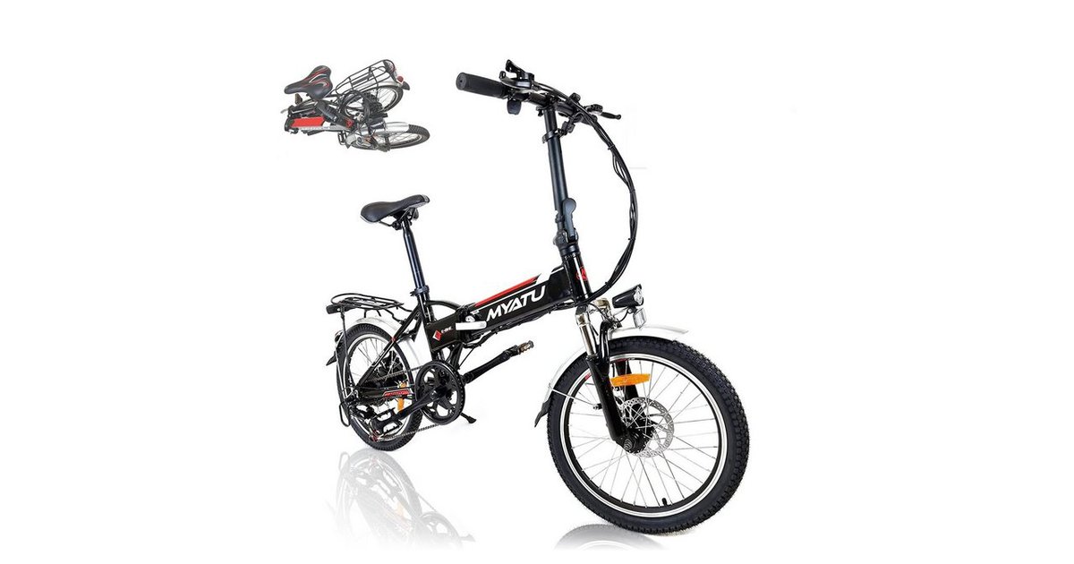 Myatu E-Bike 20 Zoll E-Bike faltbares ebike mit 36V 10.4AH, 6 Gang