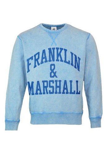 Franklin & Marshall Sweatshirt Pullover Sweatshirt ACID WASH BRUSHED COTTON