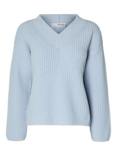 Selected Femme Sweatshirt SLFSELMA LS KNIT V-NECK NOOS
