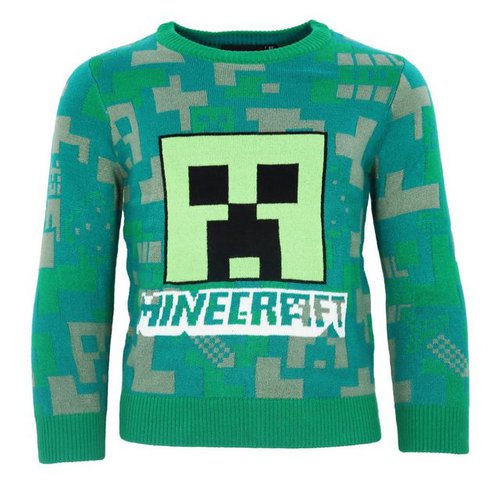 Minecraft Sweater Gamer Creeper Kinder Jungen Pulli Pullover Gr. 116 bis 152