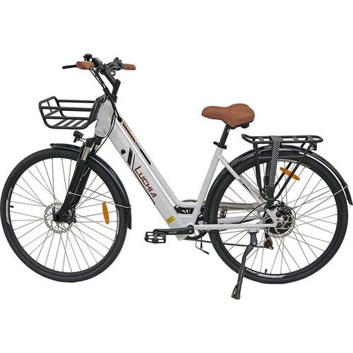 Fangqi E-Bike 27,5 Zoll städtisches Elektrofahrrad,E-BIKE,250W, 36V/10Ah Akku,25km/h, 250W Heckmotor, (1.5Zoll LCD Display, 2 Fahrmodi (kraftunterstützt/Pedal),25km/h, 55–65 km,120kg, 6km/h Gehunterstützungsmodus, MTB, Smart-Bike, Elektrofahrrad, städtisches Pendlerfahrrad), 6 km/h Gehhilfemodus,Comes with front basket and aluminum rear rack