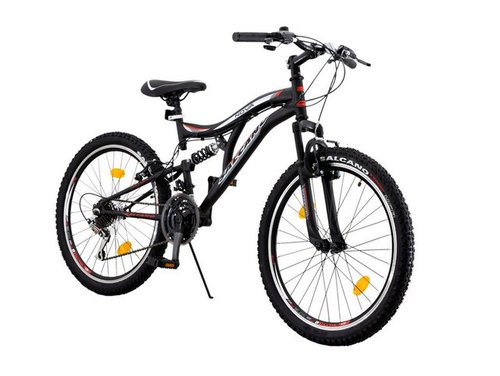 Toys Store Jugendfahrrad 24 Zoll Fahrrad Vollgefedert 21 Gang 24" Jugend Rad Mountainbike MTB Fully, 21 Gang, Sunrun Schaltung
