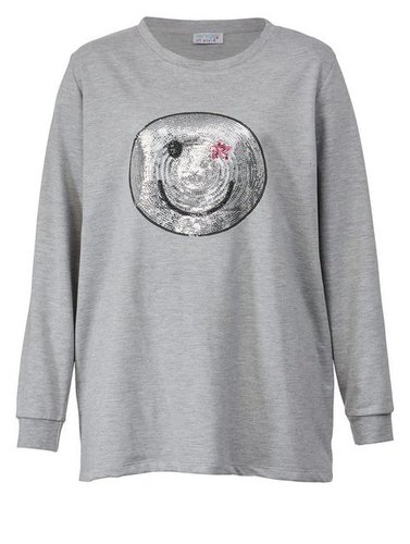 Angel Of Style Sweatshirt Sweatshirt mit Smiley-Motiv aus Pailletten