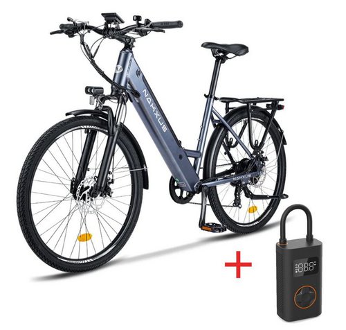 Nakxus E-Bike Leistungsstarkes Elektro Mountainbike Shimano 7-Gang 36V 12.5Ah, 7 Gang, 45km Reichweite für Erwachsene mit Straßenzulassung