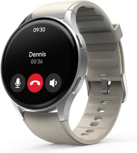 Hama Individuelle Laufkurse je nach Fitnessgrad Smartwatch (1,32 Zoll, Android iOS), Stilvolles Design Touchscreen, Telefonfunktionen, Wasserdicht mit GPS