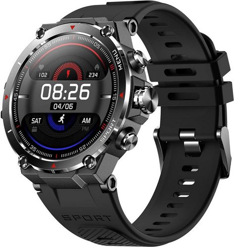 Dcu Tecnologic Smartwatch (1,3 Zoll, Android, iOS), Sportmodi,Gesundheitsüberwachung,Lange Akkulaufzeit,Widerstandsfähig