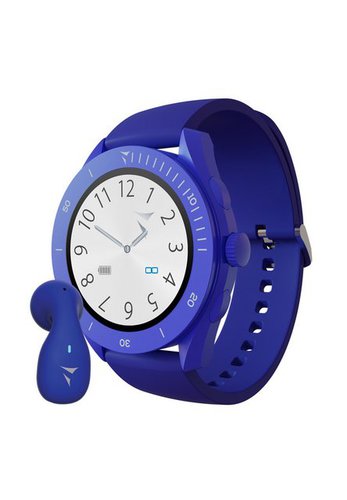Techmade Smart Watch Young Blue Bundle Smartwatch (TechS) Set, mit geschlossener Akustik