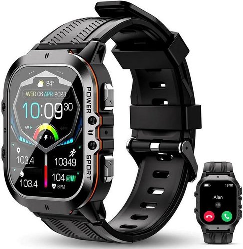Oukitel Touchscreen für einfache Bedienung Smartwatch (Android, iOS), mit Touchscreen für einfache Bedienung und einem Beschleunigungsmesser
