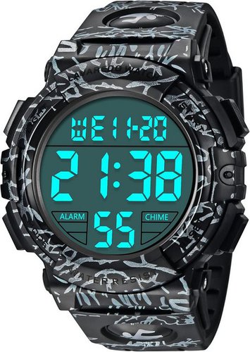 Aswan Watch Für Herren mit Wecker,Stoppuhr,Licht Watch, Datum-Sport Armbanduhr mit Silikonarmband