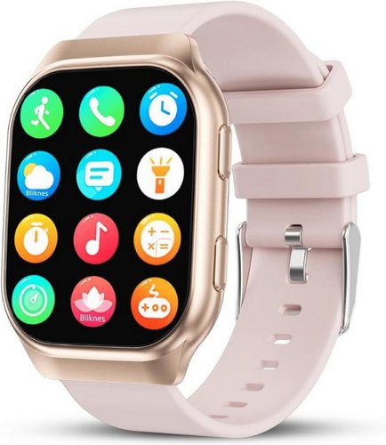 Deunis Integriertes GPS Smartwatch (1,96 Zoll, Android, iOS), mit Telefonfunktion Fitness Tracker,Schlafmonitor,Schrittzähler, IP68