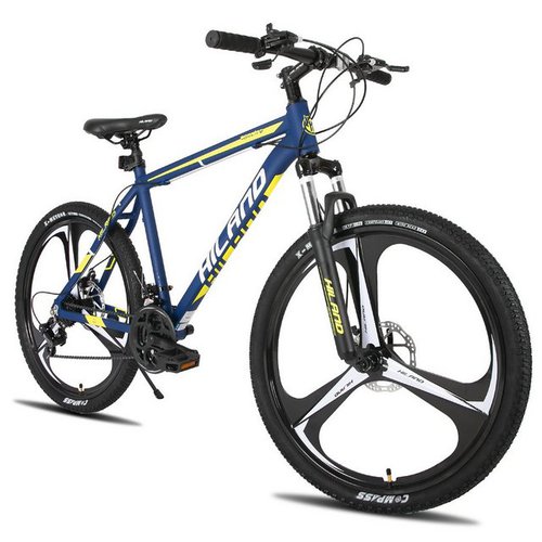 Hiland Mountainbike 26 Zoll MTB mit 3/6 Speichenräder Einteiliges Laufrad,für Herren Damen, 21 Gang Shimano Tourney Schaltwerk, Kettenschaltung, (Set, Mit Schutzblech Set), für Damen und Herren 162 - 175 cm MTB Hardtail Fahrrad