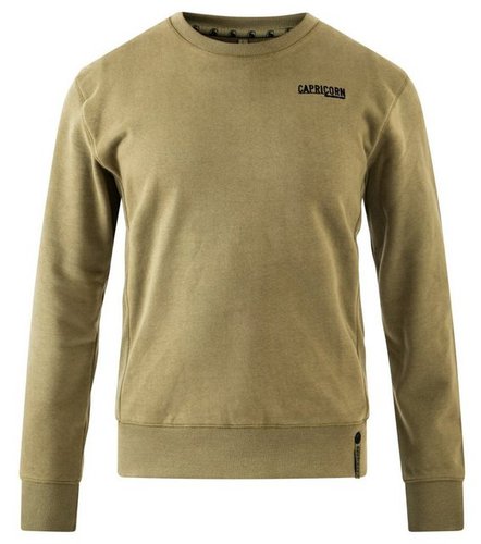 Capricorn Rockwear Sweatshirt Bodo olivgrün seitlich eingenähter Rippstoff, Größe bis 5XL