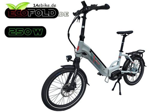 Ecofold E-Bike 20 Zoll BFM420 E-bike Klapprad BaFang Mittelmotor schwarz, 8 Gang Shimano, Nabenschaltung, Mittelmotor