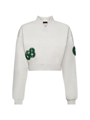 Esprit Sweatshirt Cropped College-Sweatshirt mit Patches (1-tlg)