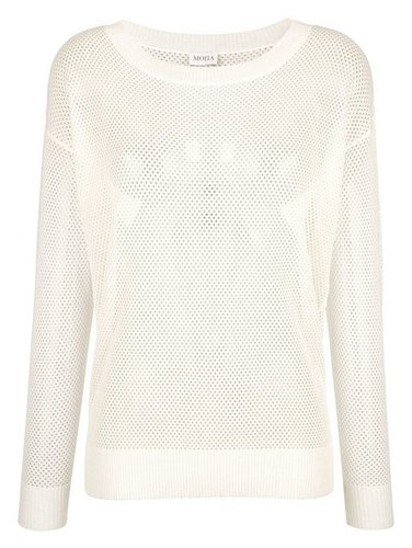Mona Sweatshirt Pullover mit Ajour-Strick