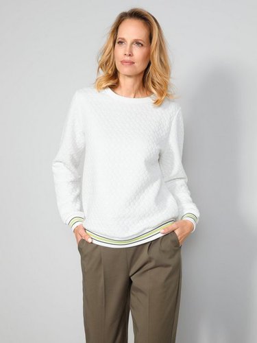Mona Sweatshirt Sweatshirt mit sportiven Kontrastringeln