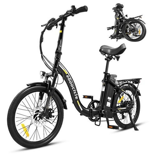 Eboocicle E-Bike 20 Zoll Klapprad, 7 Gang Shimano, 250W Motor, 36V 13Ah 468Wh Akku