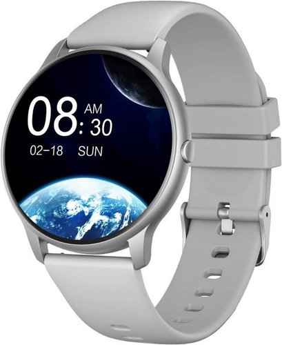Grv Smartwatch (1,28 Zoll, Android iOS), Damen fitnessuhr mit herzfrequenzmessung schrittzähler schlafmonitor