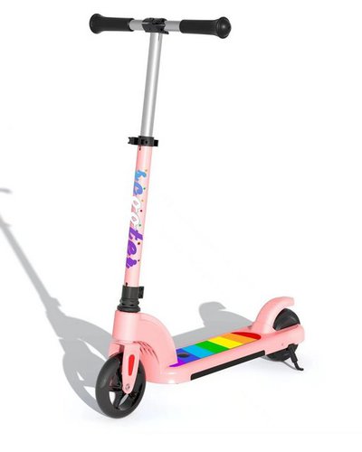 Meeteu Cityroller Elektroroller LED City Scooter Kinder Tretroller, 100,00 W, 10,00 km/h, mit Radspritzschutz,Kinderroller ab 6 Jahre und höhenverstellbar