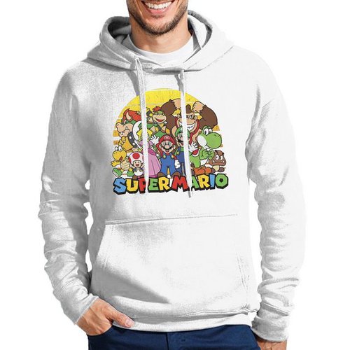 Blondie & Brownie Hoodie Herren Mario Friends Sun Luigi Yoshi Peach Super Retro Konsole Mit Kapuze