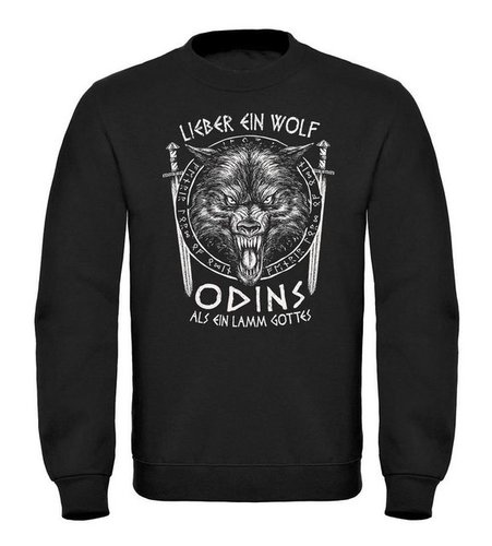 Neverless Sweatshirt Sweatshirt Herren Lieber ein Wolf Odins als ein Lamm Gottes nordische Mythologie Wikinger Rundhals-Pullover Neverless®