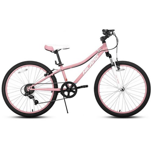 Hiland Kinderfahrrad 20/24 Zoll Kinderfahrrad Mountainbike Jugend Mädchen mit Federgabel, 7 Gang Shimano, Kettenschaltung, (set), mit Federgabel, 7 Gang Shimano, V-Bremse