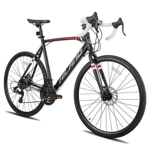 Hiland Rennrad 700C Aluminium Rennrad Road Bike,21 Gänge 28 Zoll für Herren Damen, 21 Gang Shimano TY300 Schaltwerk, Kettenschaltung, (set), für Damen und Herren 160 - 195 cm City Commuter Fahrrad