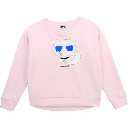 Karl Lagerfeld Sweatshirt Sweatshirt rosa Katze Choupette irisierend Logo