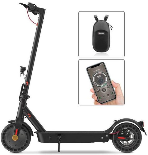 Letgospt E-Scooter 10 Zoll Elektroscooter 500W Vollreifen mit Straßenzulassung Klappbar, 20,00 km/h, E-Scooter Max 40km mit ABE, Ladegerät/Tasche/Installationswerkzeug/APP