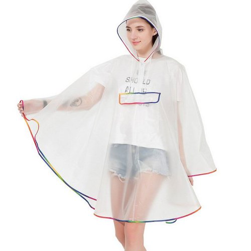 Mjcm Regenmantel Transparenter Regenumhang für Outdoor-Wanderungen, wasserdichter