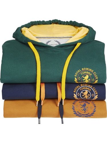 Charles Colby Kapuzensweatshirt EARL TODD mit farbigem Kapuzenfutter