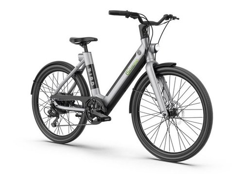 Sachsenrad E-Bike Damen E-Bike 26 Zoll xBird Urban City Bike C6F Connect Grau, 7 Gang Shimano, Kettenschaltung, Hinterradnabenmotor, (1 Stück), Diebstahlschutz per App 120 Dezibel lauter Alarm