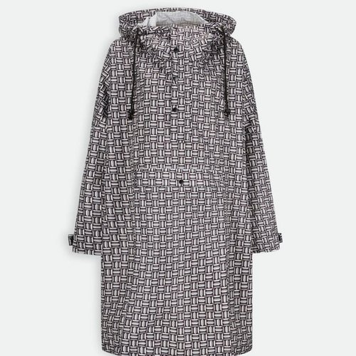 Codello Regenmantel Damen Regen-Poncho mit Struktur-Muster in Black Medium
