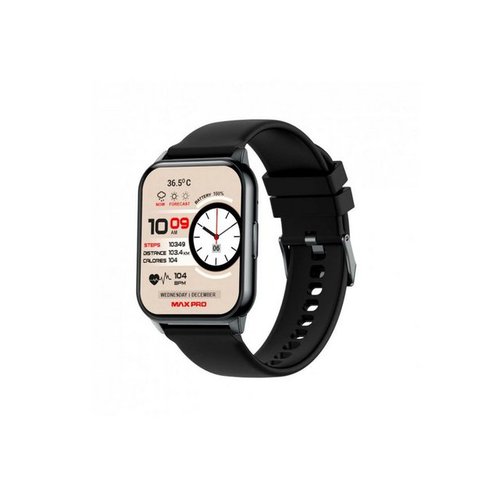Maxcom TechPulse Pro 1.96" Smartwatch Schwarz Smartwatch, 1-tlg.