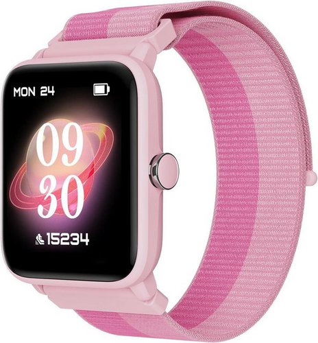 Biggerfive Fitness-Tracker 5ATM Wasserdicht, Puzzle-Spiele, 24/7 Puls Kinder Smartwatch (1,5 Zoll), mit Schrittzähler, Schlaf-Monitor, Wecker für Mädchen