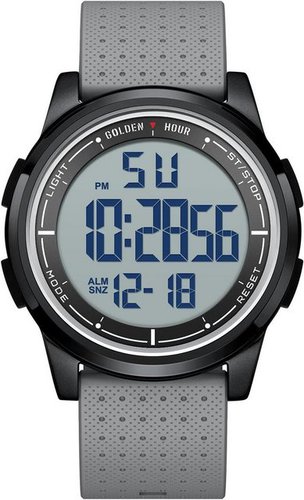 Golden Hour für Herren Damen Ultradünne Minimalistische Sport wasserdichte Watch, mit Weitwinkel-Metallgehäuse Helles Display Gummiband
