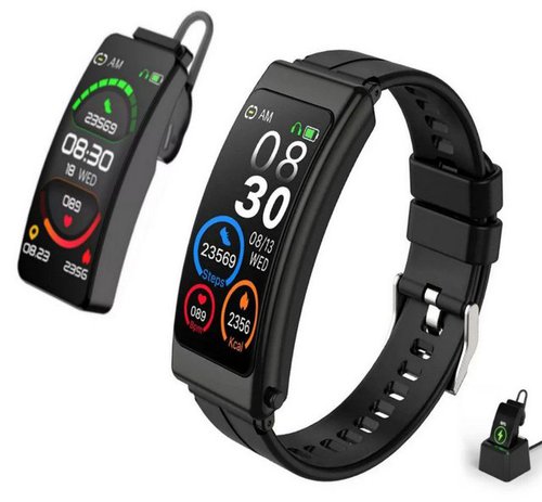 Ibettertec Smartwatch,Intelligenter Sprach-Armband, Bluetooth-Kopfhörer Smartwatch Die Smartwatch als Fitness-Tracker kann Musik hören, ist mit Android und iOS kompatibel und verfügt über einen Herzfrequenzmonitor, einen Schrittzähler und einen Schlafmonitor als Fitness-Tracking-Gerät.