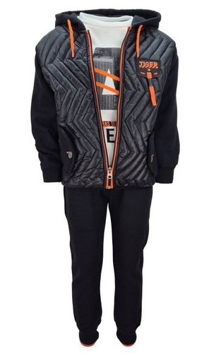 Fashion Boy Sweatanzug 3-Teiliger Sweatanzug mit Jacke Jogginganzug Freizeitanzug JFT6314a