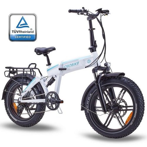 Jobobike E-Bike Eddy/Eddy X. Schulanfangssaison Sale! faltbares Elektro-Fatbike, 7 Gang Shimano Acera Schaltwerk, Kettenschaltung, Heckmotor, 672,00 Wh Akku, (20 Zoll, LG Akku 48V/14AH, Vollgefedert, Faltrad Klapprad E-Mountainbike, Super ausgeklügelte Materialien: Schwer, aber stabil., Eddy: 45 kg, Eddy X: 38 kg), Herren/Damen(JOBO Flagship-Store autorisierter Verkauf)