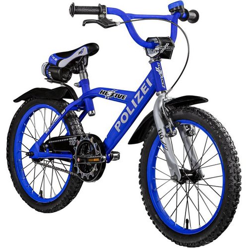 Hi5 Kinderfahrrad Polizei, 1 Gang, ohne Schaltung, Kinderfahrrad ab 5 Jahre Mädchen Jungen Fahrrad 115 - 130 cm Kinder
