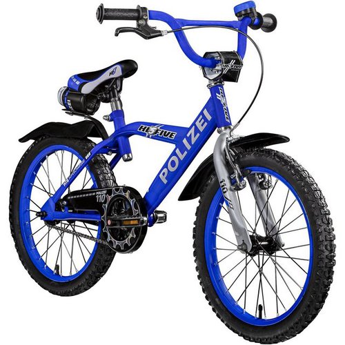 Hi5 Kinderfahrrad Polizei, 1 Gang, ohne Schaltung, Kinderfahrrad ab 5 Jahre Mädchen Jungen Fahrrad 115 - 130 cm Kinder